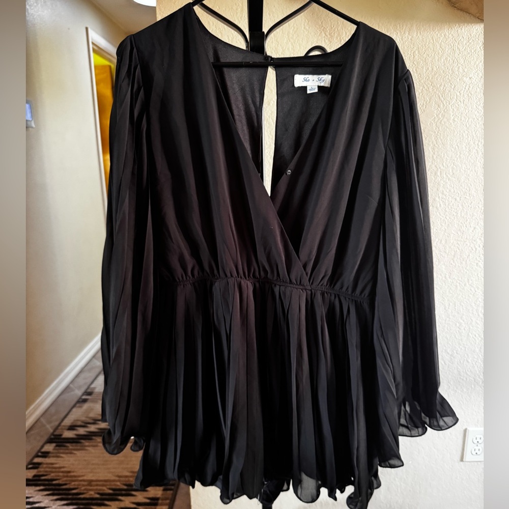 Black Sheer Long Sleeve romper